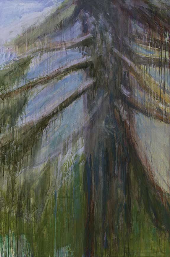 Nr. 2021-06, Blick durch Äste, 2021, Öl auf Leinwand, 180 x 120 cm