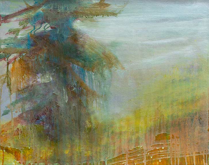 Nr. 2024-02, Nach dem Schauer, 2024, Öl auf Leinwand, 40 x 50 cm