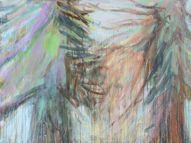 Nr. 2024-03, Zweige, 2024, Öl auf Leinwand, 90 x 120 cm