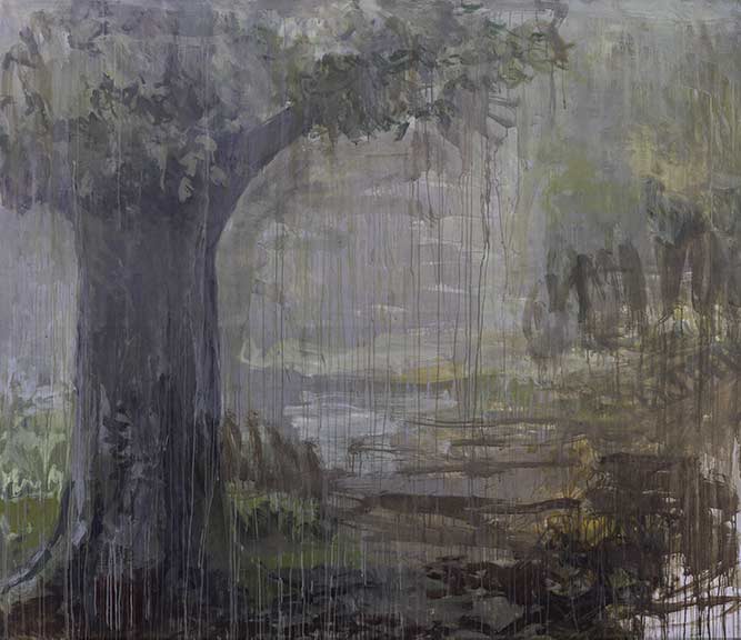 Nr. 2019-04, Waldweg, 2019, Öl auf Leinwand, 180 x 210 cm