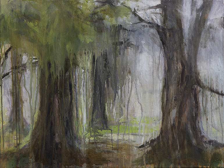 Nr. 2021-07, Im Wald, 2021, Öl auf Leinwand, 45 x 60 cm